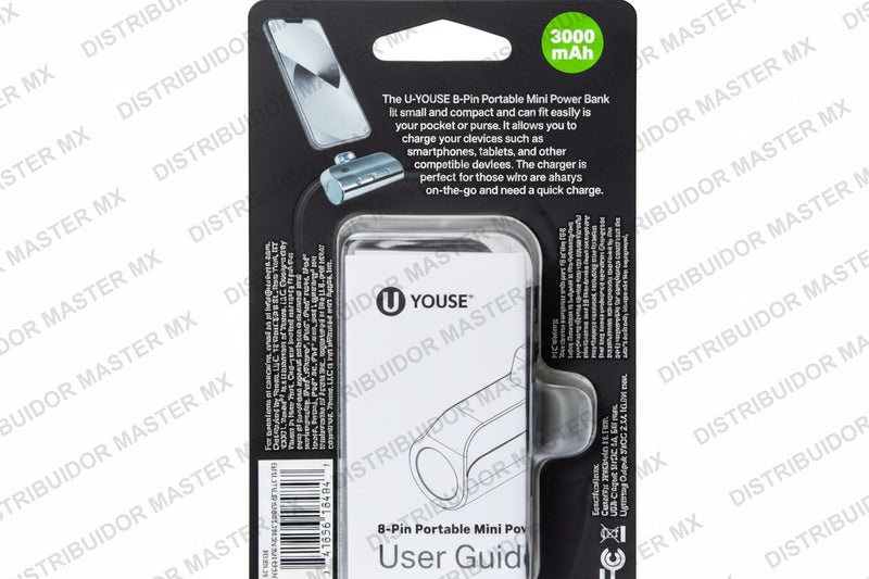 Mini Batería Externa Recargable | 3000 mAh | Conector de 8 Pines para iPhone