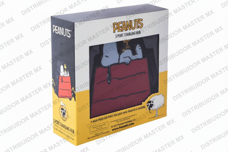 Centro Carga 3 Puertos Peanuts® con Diseño Snoopy