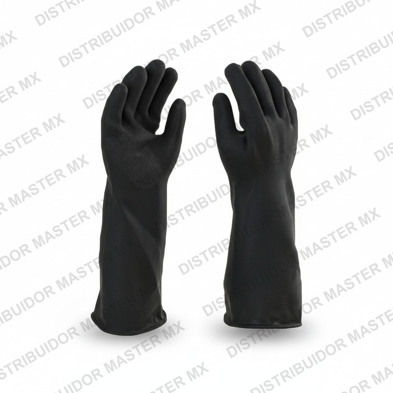 Guante de Látex Industrial | Protección Contra Ácidos y Químicos (18” Pulgadas)