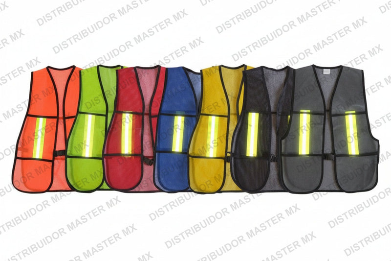 Chaleco de Malla Económico | Sin Bolsas con Reflejante Textil Bicolor