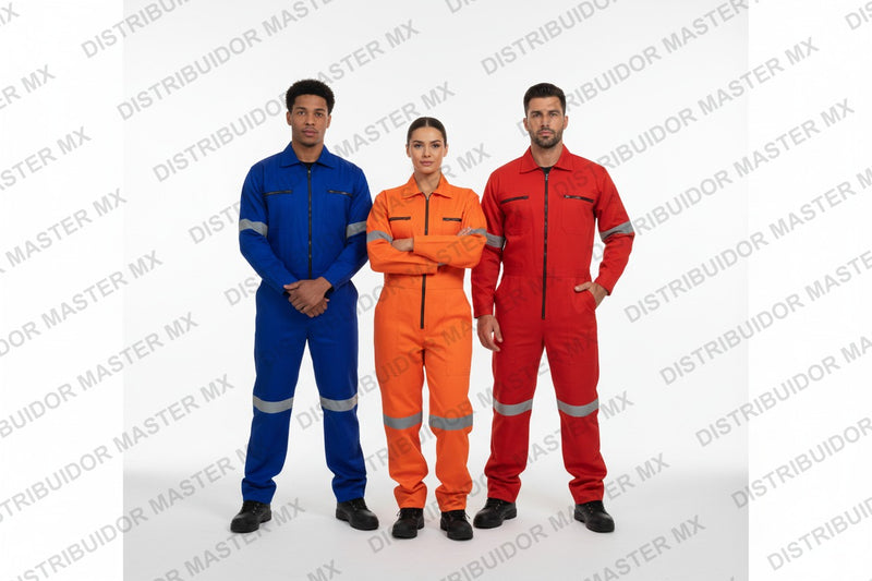 Overol Textil Industrial | Con Bolsas de Cargo y Cinta Reflejante