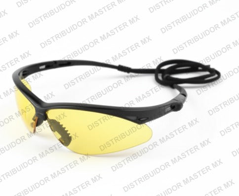 Lente de Seguridad Némesis | Mica Ámbar | Armazón Negro | Baja Luz