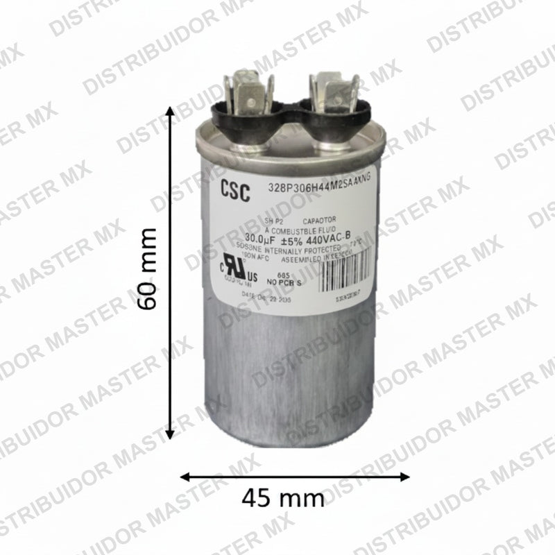 Capacitor de Trabajo 12 mfd 440V | Aluminio | 45mm x 60mm