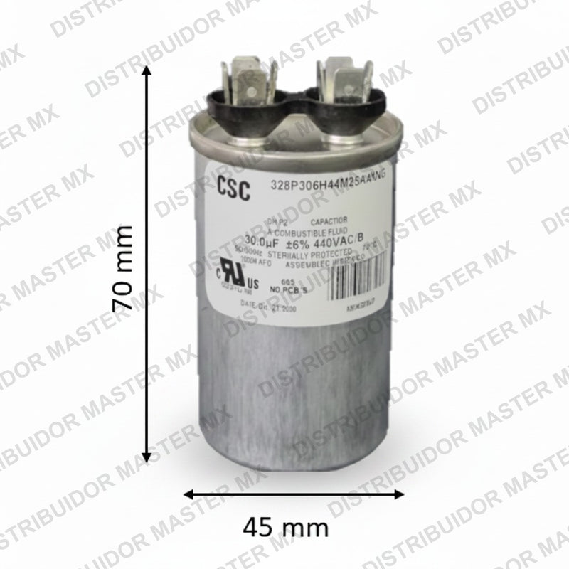 Capacitor de Trabajo 16 mfd 440V | Aluminio | 45mm x 70mm