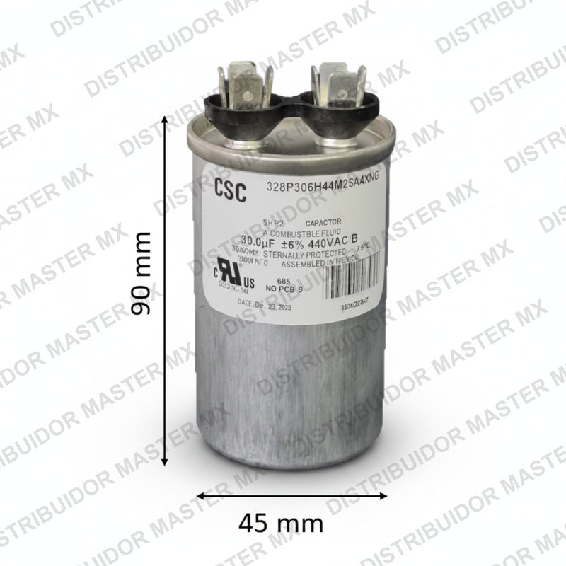 Capacitor de Trabajo 35 mfd 440V | Aluminio | 45mm x 90mm