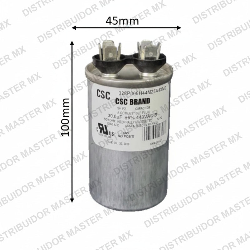 Capacitor de Trabajo 45 mfd 440V | Aluminio | 45mm x 100mm