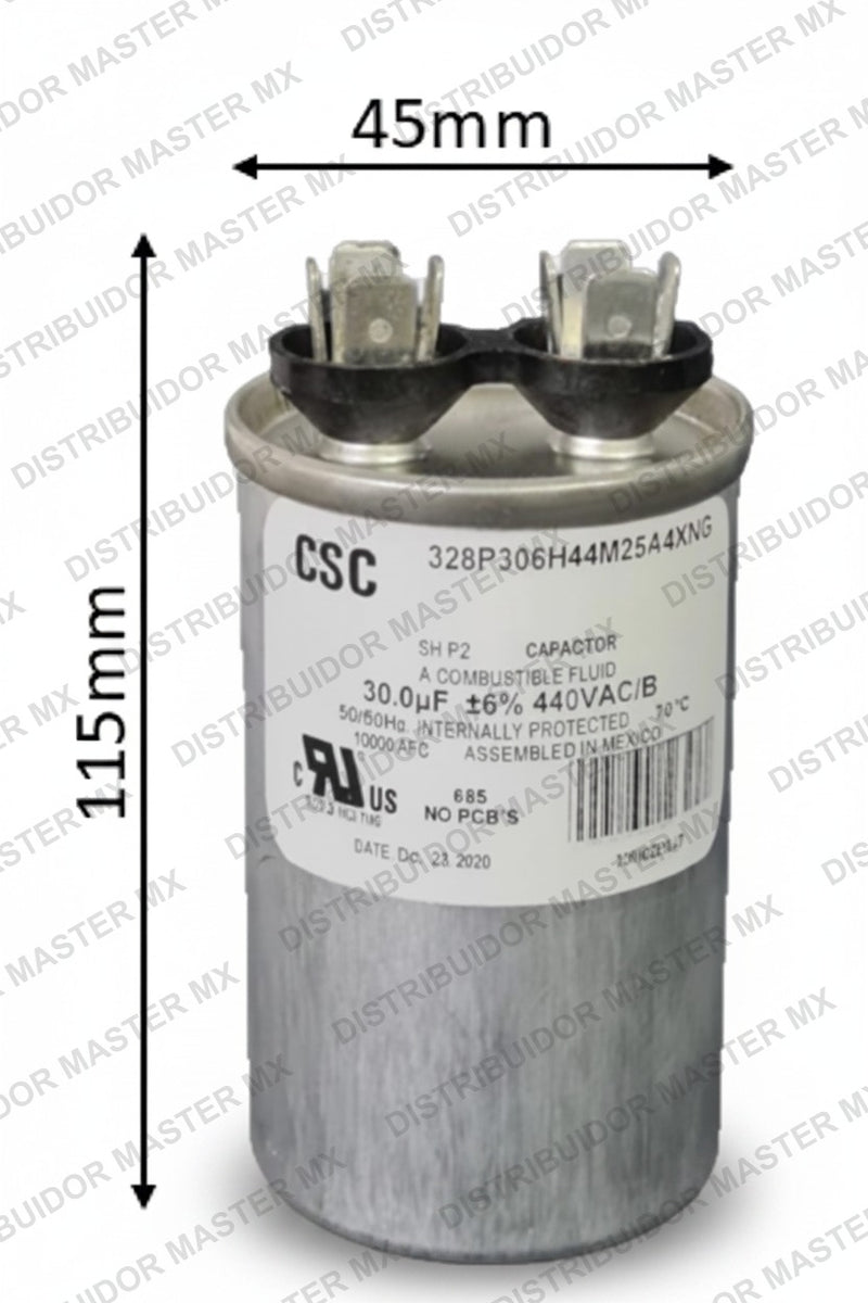 Capacitor de Trabajo 55 mfd 440V | Aluminio | 45mm x 115mm
