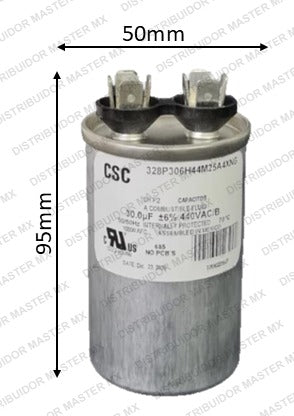 Capacitor de Trabajo 70 mfd 440V | Aluminio | 50mm x 95mm