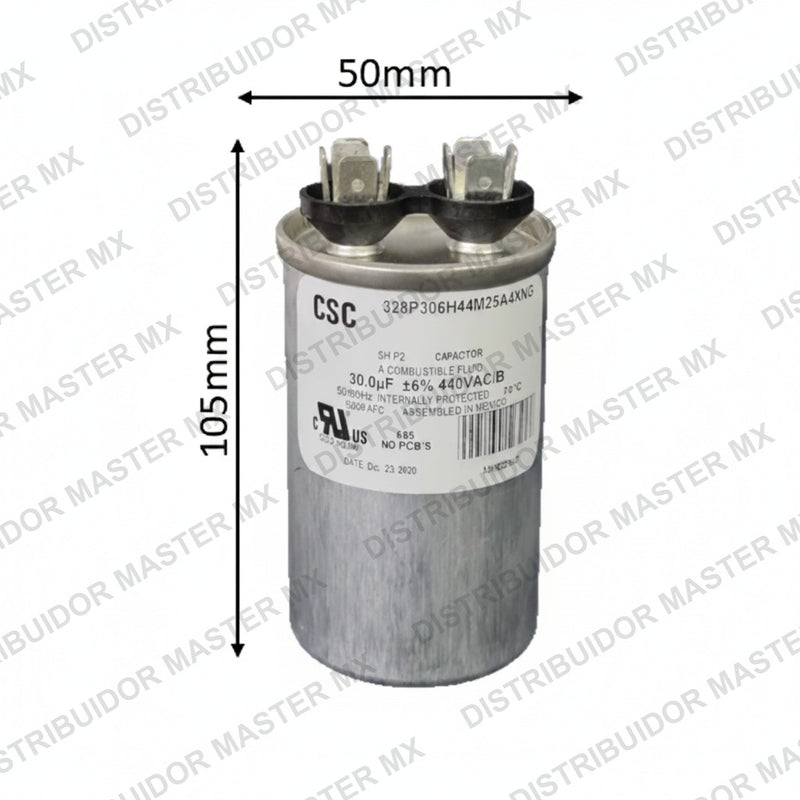 Capacitor de Trabajo 85 mfd 440V | Aluminio | 50mm x 105mm