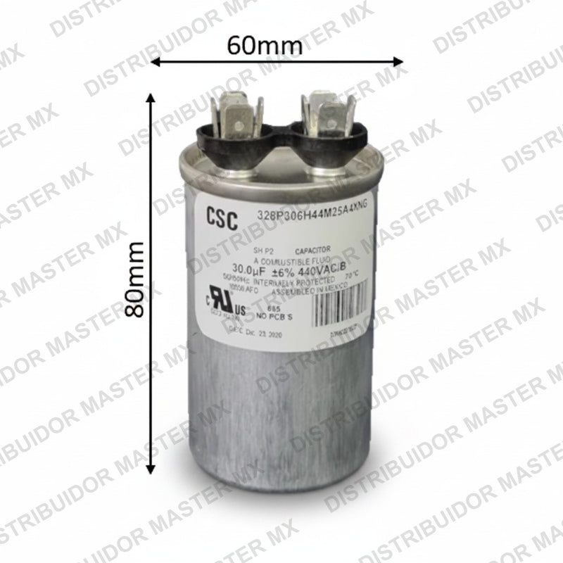 Capacitor de Trabajo 95 mfd 440V | Aluminio | 60mm x 80mm