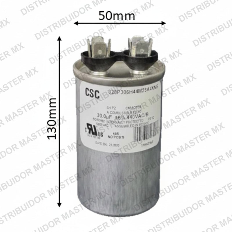Capacitor de Trabajo 100 mfd 440V | Aluminio | 50mm x 130mm