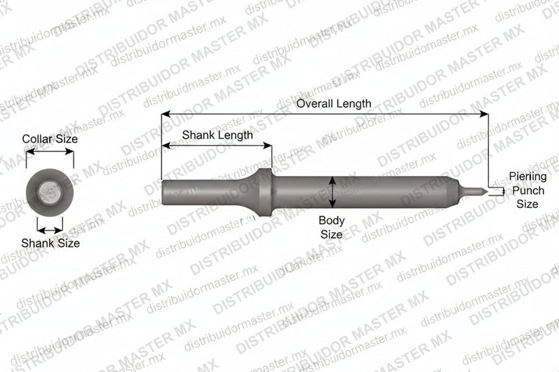 Ajax Tools 918 — Punzón Perforador #8 Vástago .401 Turn Type