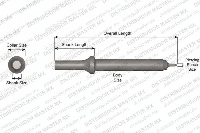 Ajax Tools 920 — Punzón Perforador #10 Vástago .401 Turn Type