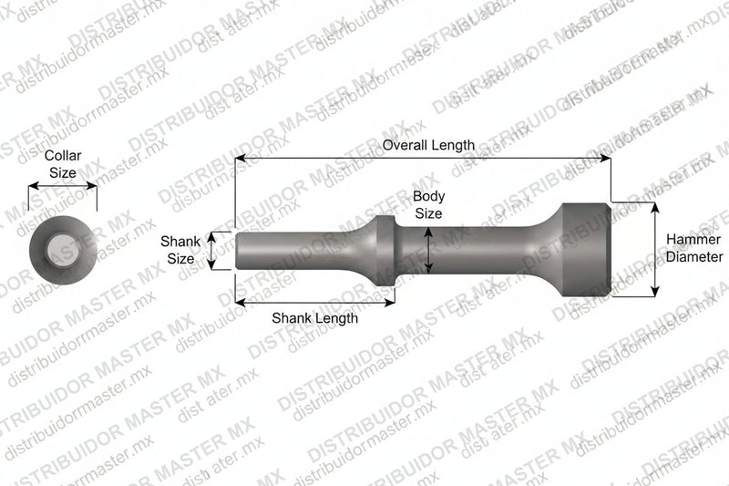 Ajax Tools 945 — Martillo Plano 1" Vástago .401 Turn Type
