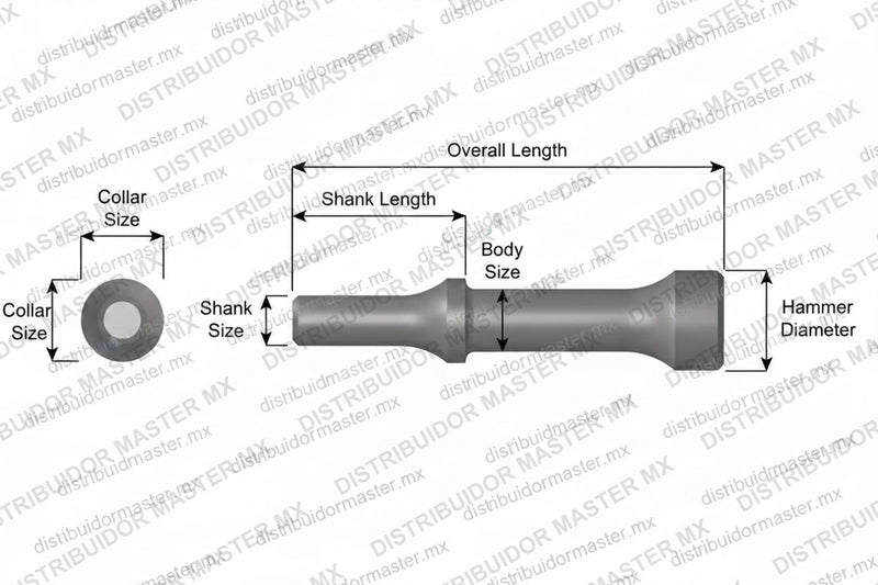 Ajax Tools 967 — Martillo Plano 1" Vástago .498 Turn Type