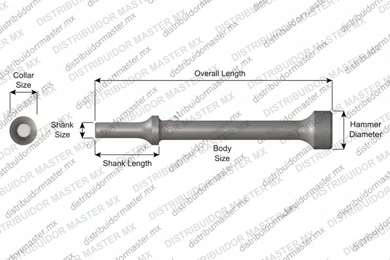Ajax Tools 945-7 — Martillo Plano 1" Extendido 7" Vástago .401 Turn Type