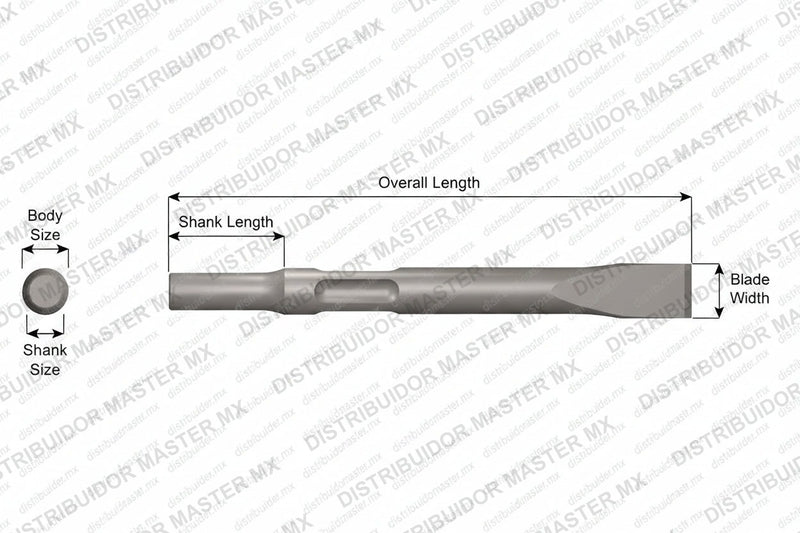 Ajax Tools 3182 — Cincel Plano 3/4" Vástago .498 Non-Turn Type