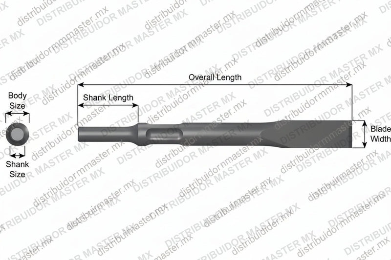 Ajax Tools 3102 — Cincel Plano 3/4" Vástago .401 Non-Turn Type