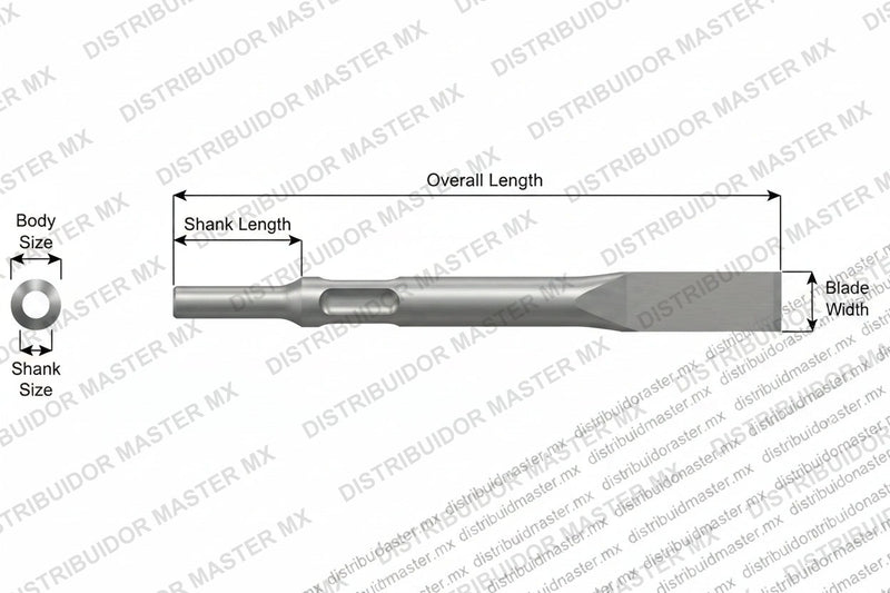 Ajax Tools 3102-18 — Cincel Plano 3/4" Extendido 18" Vástago .401 Non-Turn Type