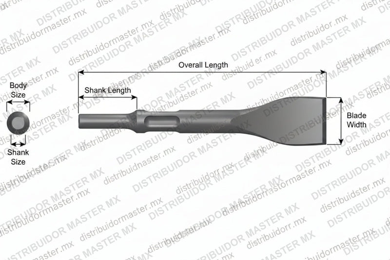 Ajax Tools 3106 — Cincel Ancho y Raspador 1-5/16" Vástago .401 Non-Turn Type