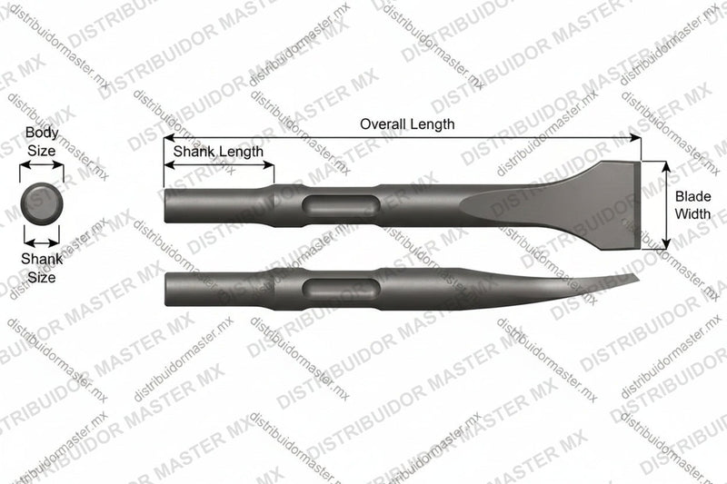 Ajax Tools 3185 — Cincel Ancho y Raspador Vástago .498 Non-Turn Type