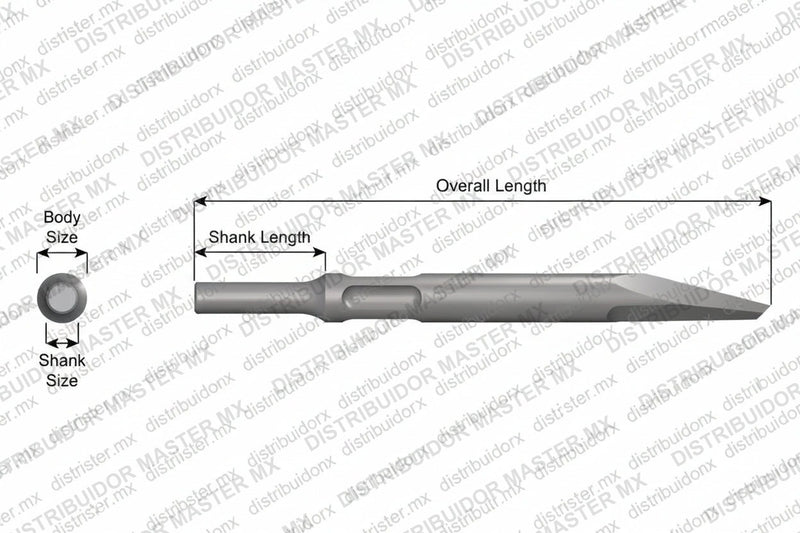 Ajax Tools 3111 — Cincel Punta Diamante Vástago .401 Non-Turn Type