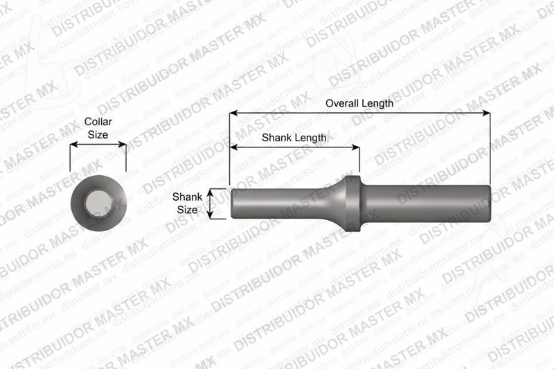 Ajax Tools 1604 — Buterola Punzón de Remaches Punta Redonda 3/16" Vástago .401 Turn Type