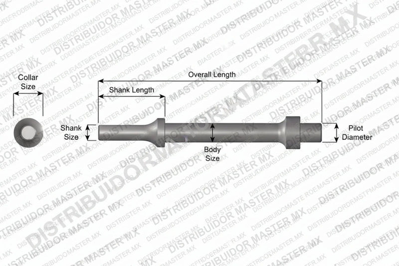 Ajax Tools 1127 — Conductor de Buje 1/2" Piloto Largo Vástago .401