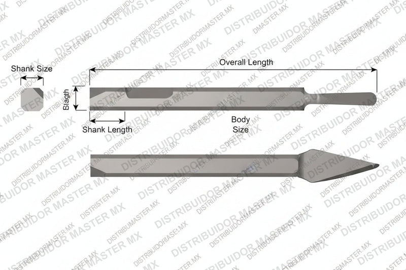 Ajax Tools 3228 — Cincel Nariz Redonda 7" Weld Flux Vástago Ingersoll Rand