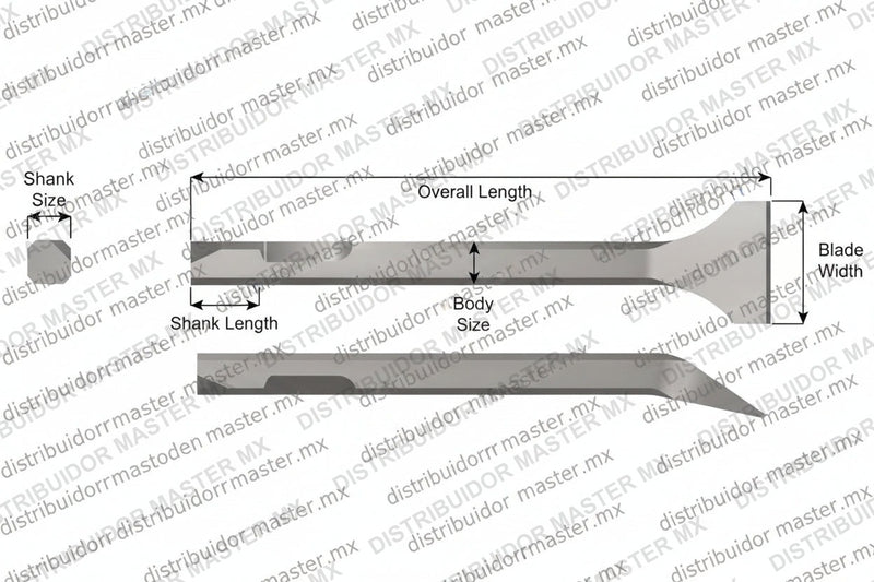 Ajax Tools 398-12 — Cincel Angular 12" Weld Flux Vástago Chicago Pneumatic