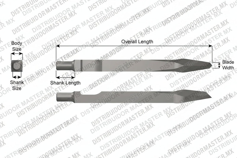 Ajax Tools 3230 — Cincel Punta Diamante 7" Weld Flux Vástago Cleco