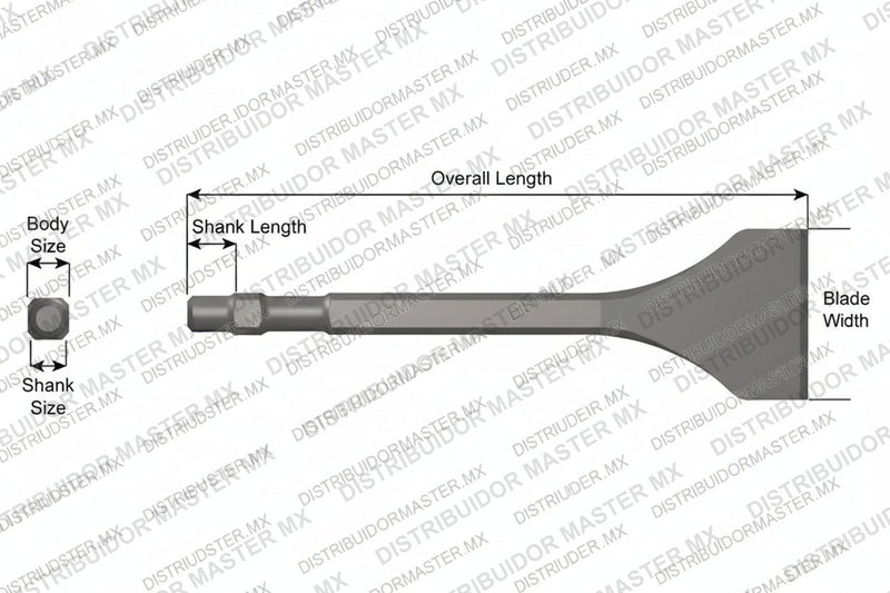 Ajax Tools 389 — Cincel de Escariado Ancho 7" Vástago Master Power