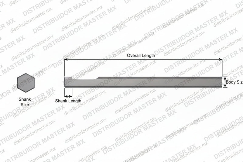 Ajax Tools 3250 — Cincel Liso (Blank) 7" Vástago Atlas Copco