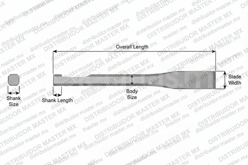 Ajax Tools 3251-12 — Cincel Plano 12" Vástago Atlas Copco