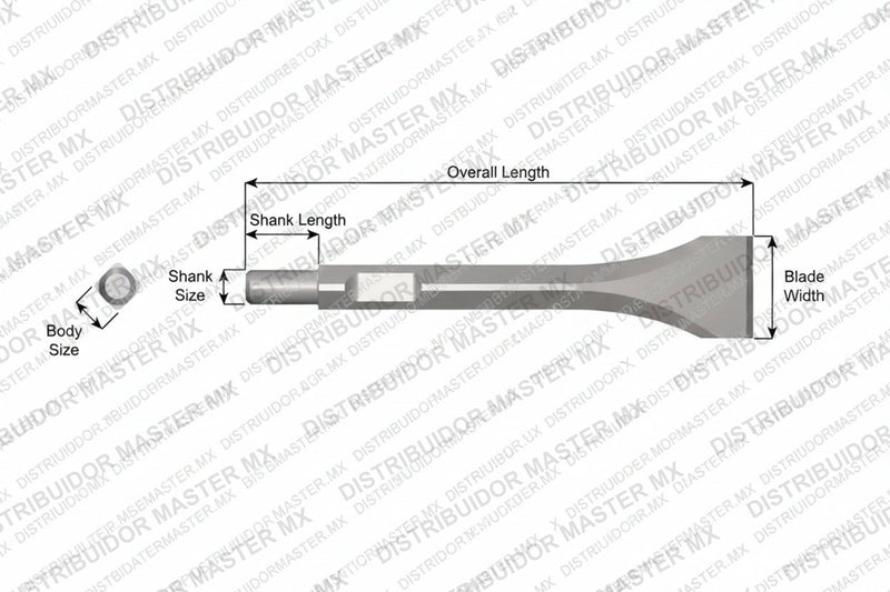 Ajax Tools 3255 — Cincel Ancho 7" 1-3/8" Weld Flux Vástago Fuji