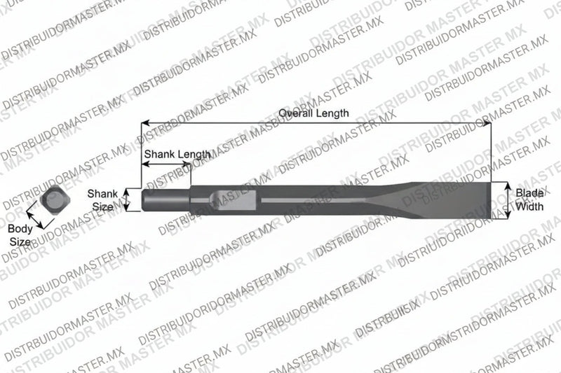 Ajax Tools 3254 — Cincel Plano 7" 3/4" Weld Flux Vástago Fuji