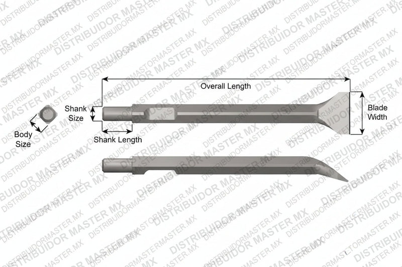 Ajax Tools 3256 — Cincel Angular 7" 1-3/8" Weld Flux Vástago Fuji