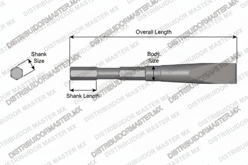 Ajax Tools 3281 — Cincel Long Reach Scaler 1" x 8" Hex 19/32"