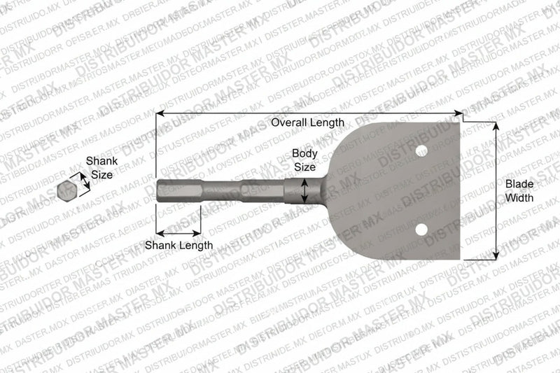 Ajax Tools 3283 — Cincel Long Reach Scaler 4" x 8-3/4" Hex 19/32"