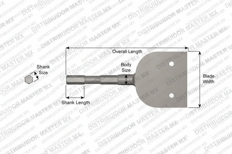 Ajax Tools 3284 — Cincel Long Reach Scaler 4" con Perforaciones Hex 19/32"