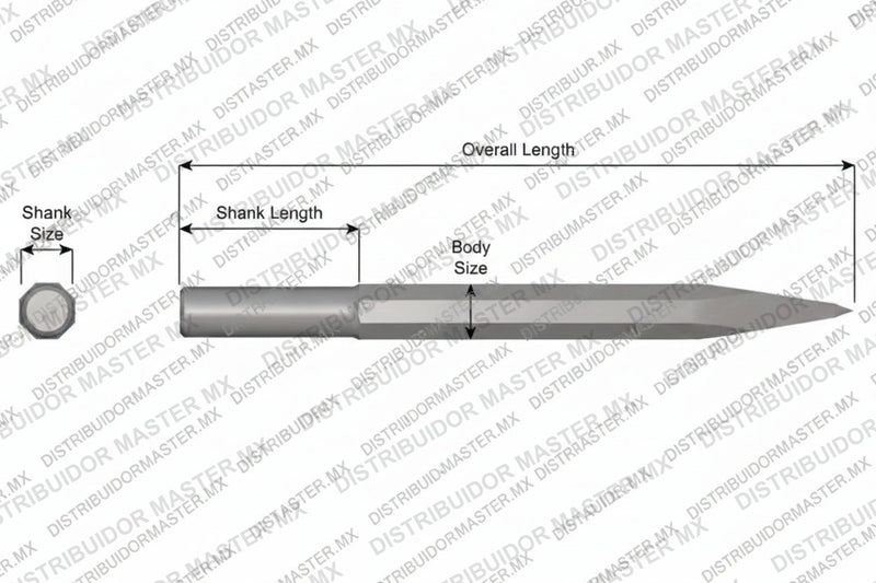Ajax Tools 91 — Punta Moil Sin Collar .680" Redondo 3/4" x 9"