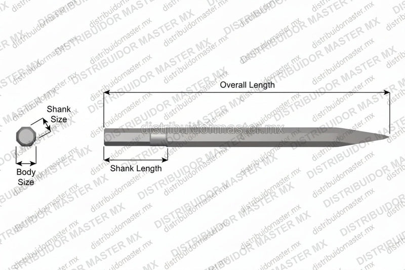 Ajax Tools 92 — Punta Moil Sin Collar .580" Hex 3/4" x 9"