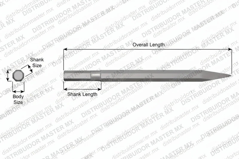 Ajax Tools 94 — Punta Moil Sin Collar .580" Hex 3/4" x 12"