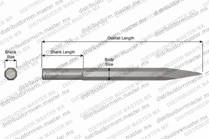 Ajax Tools 93 — Punta Moil Sin Collar .680" Redondo 3/4" x 12"