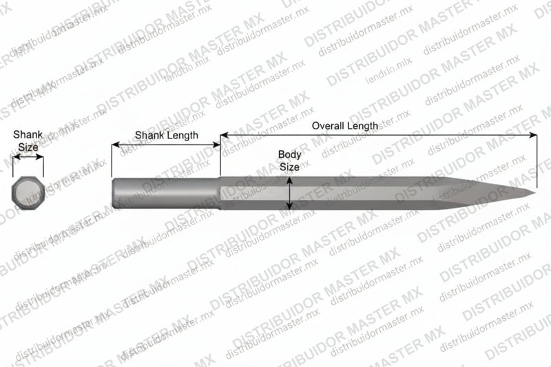 Ajax Tools 95 — Punta Moil Sin Collar .680" Redondo 7/8" x 9"