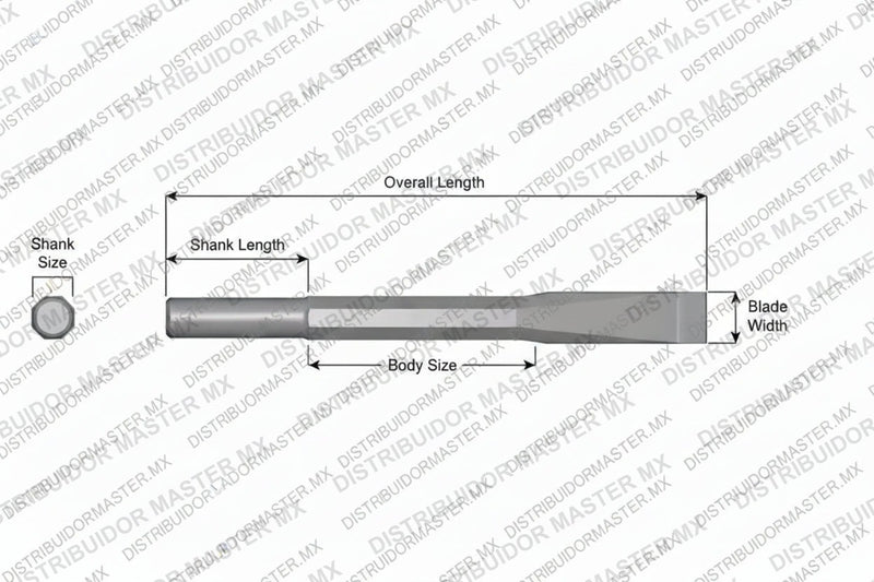 Ajax Tools 11 — Cincel Plano Sin Collar .680" Redondo 3/4" x 9"