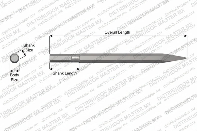 Ajax Tools 98 — Punta Moil Sin Collar .580" Hex 7/8" x 12"