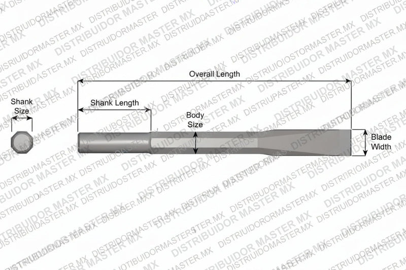 Ajax Tools 11-24 — Cincel Plano Sin Collar .680" Redondo 3/4" x 24"