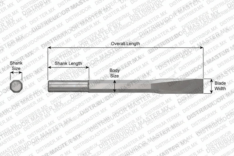 Ajax Tools 11-18 — Cincel Plano Sin Collar .680" Redondo 3/4" x 18"