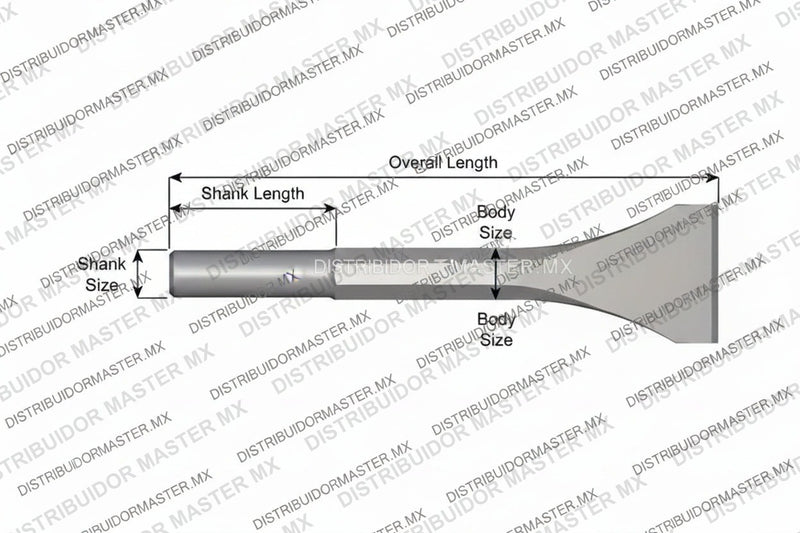 Ajax Tools 27-12 — Cincel Descascarador Sin Collar, Vástago Redondo .680", Hoja 2", 12" (305 mm)